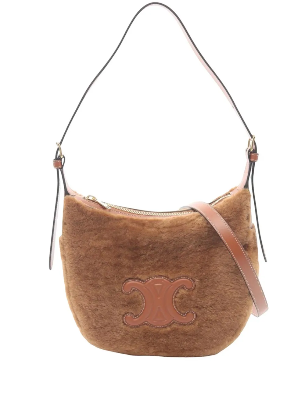 Celine Pre-Owned 2018-2025 Small Shearling Cuir Triomphe Heloise Bag Celine Pre-Owned 2018-2025 Small Shearling Cuir Triomphe Heloise Bag