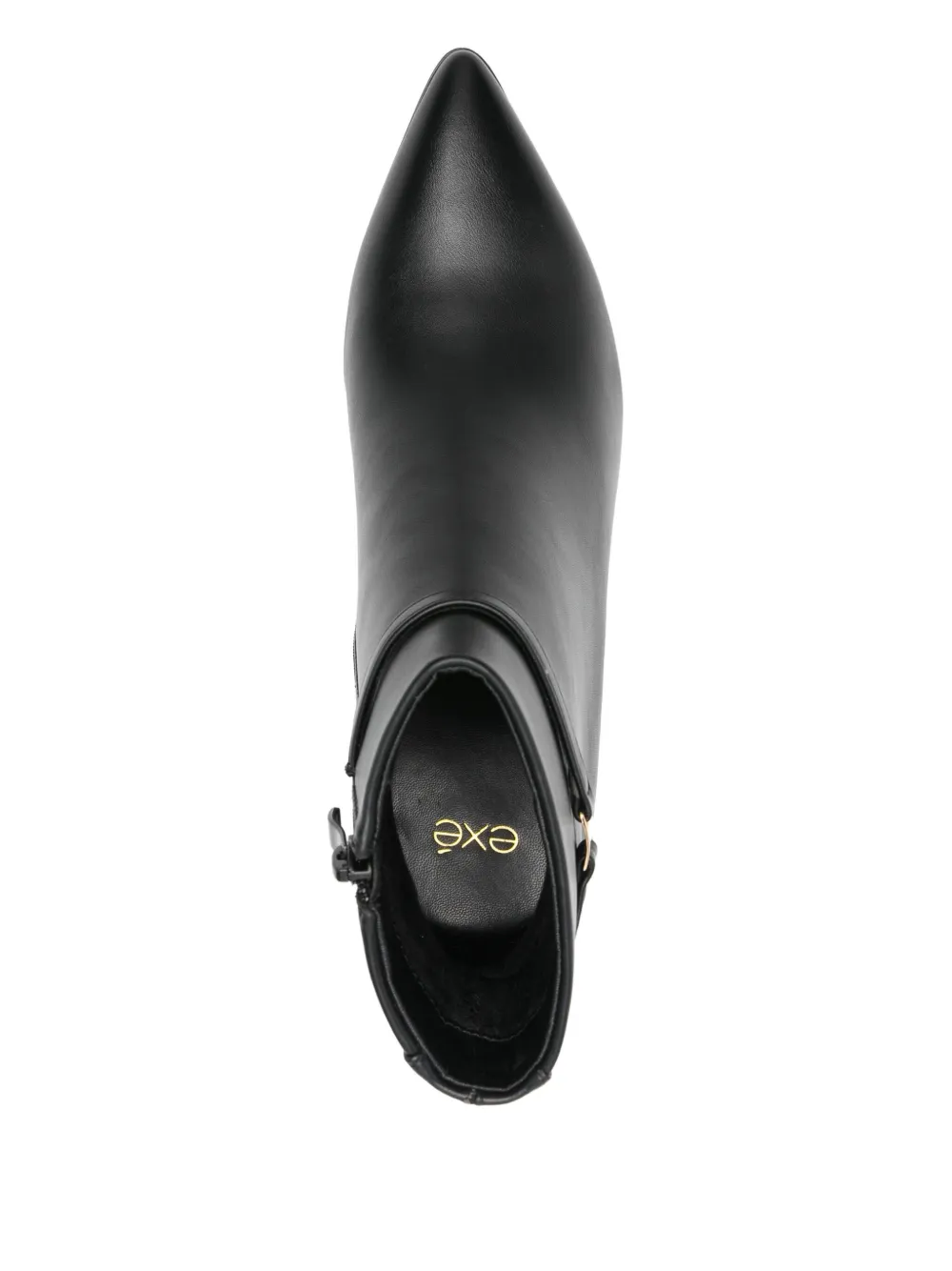 Exe' Buckle Leather Boots In Black