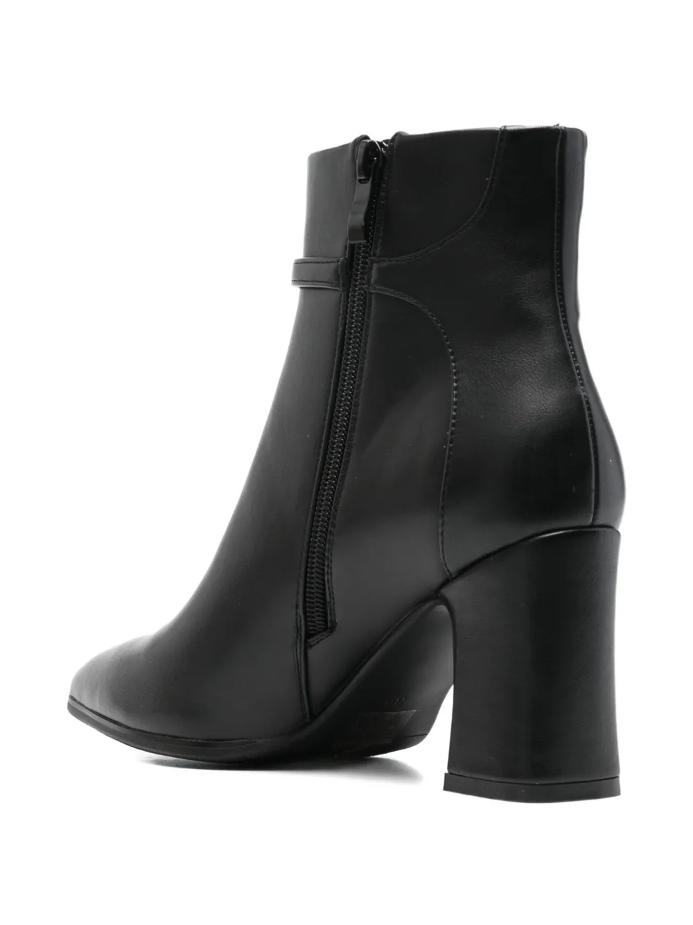 Exe' Buckle Leather Boots In Black
