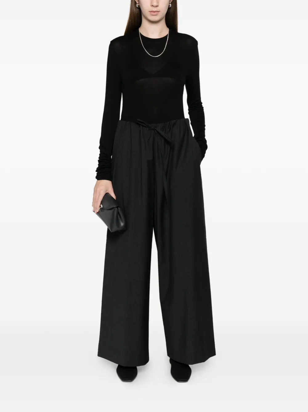 TOTEME drawstring-waist trousers - Grijs