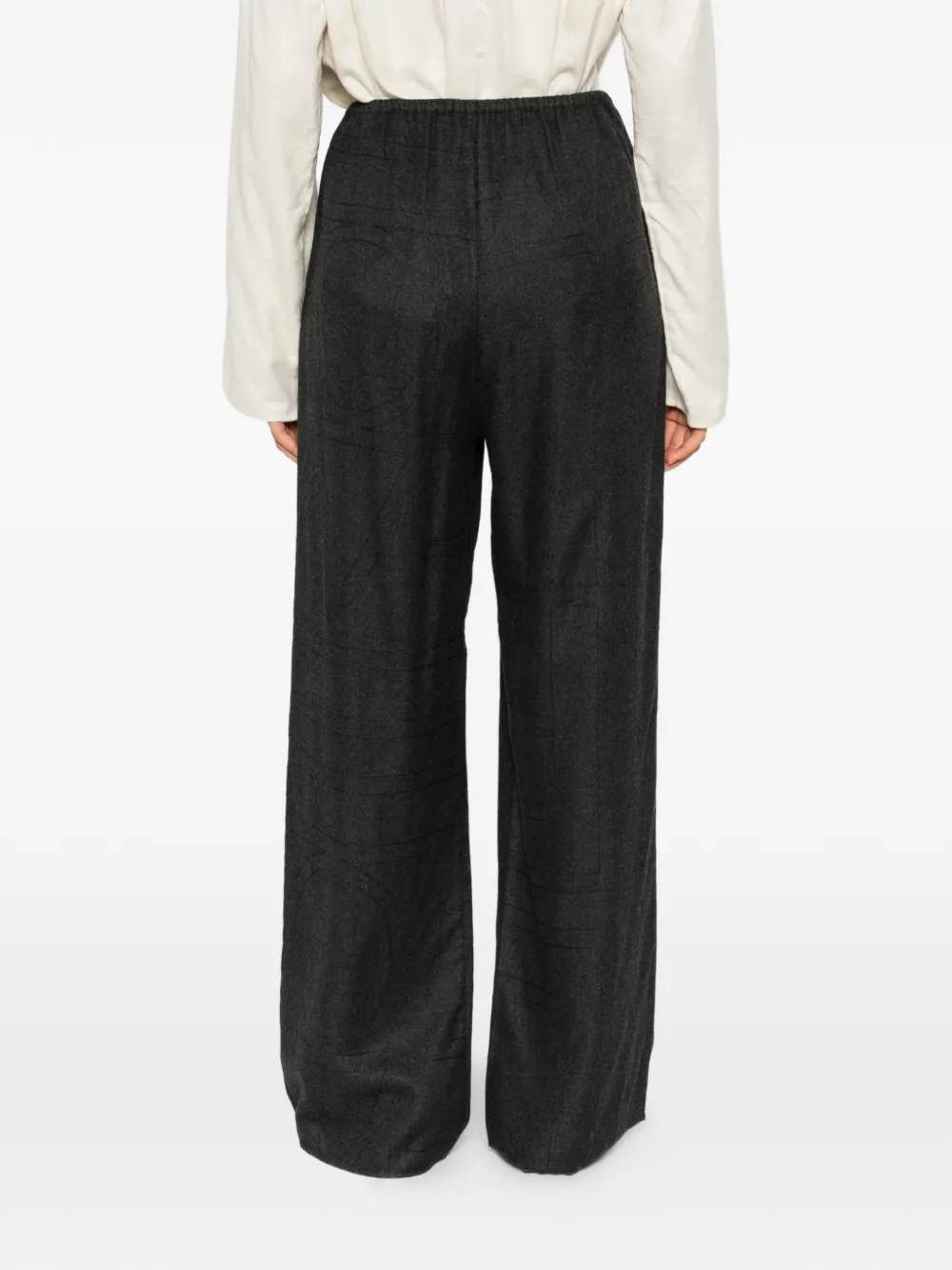 TOTEME Flanellen broek met monogram Grijs