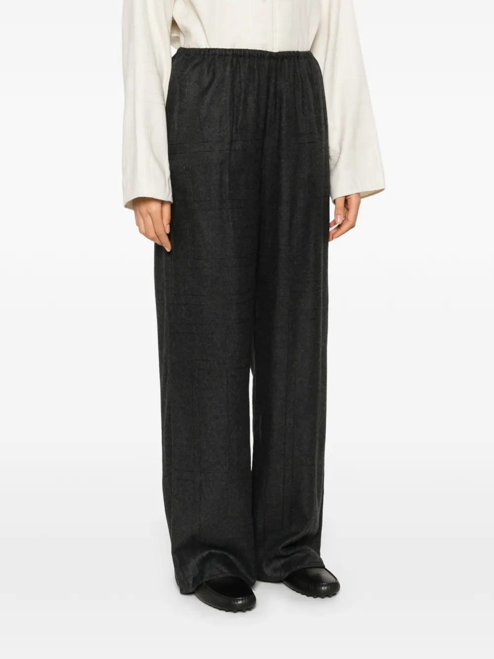  Toteme Monogram Flannel Trousers - Grey 