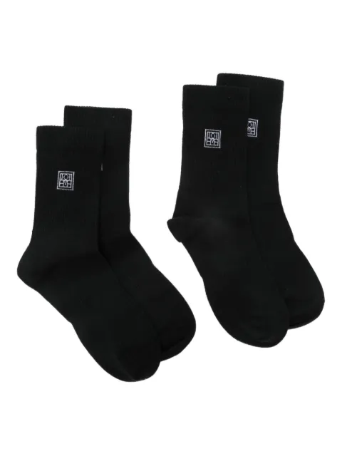 TOTEME monogram-embroidered socks (pack of two)