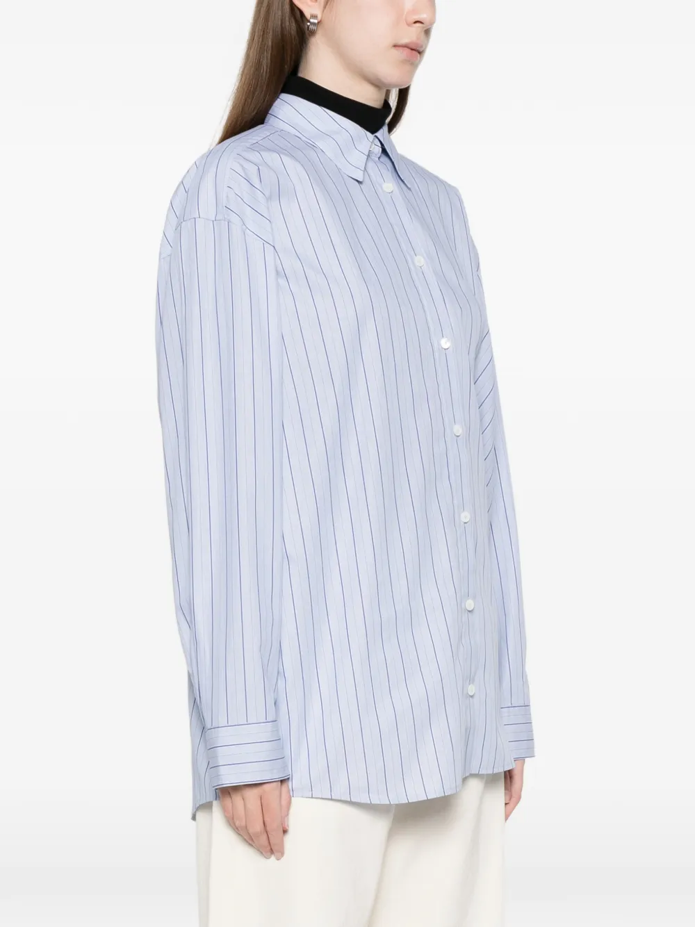 Totême Striped Shirt In Blue