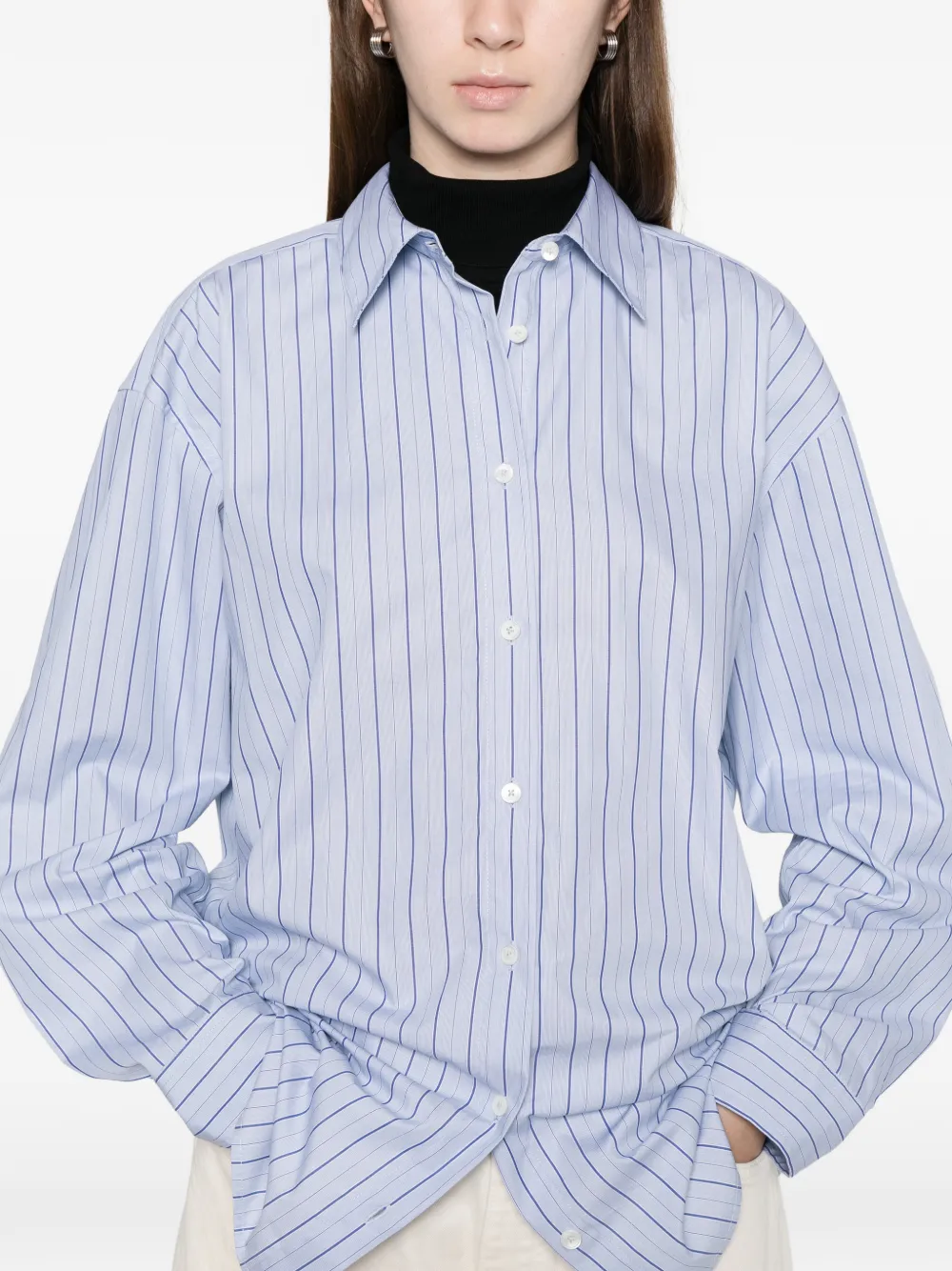 Totême Striped Shirt In Blue