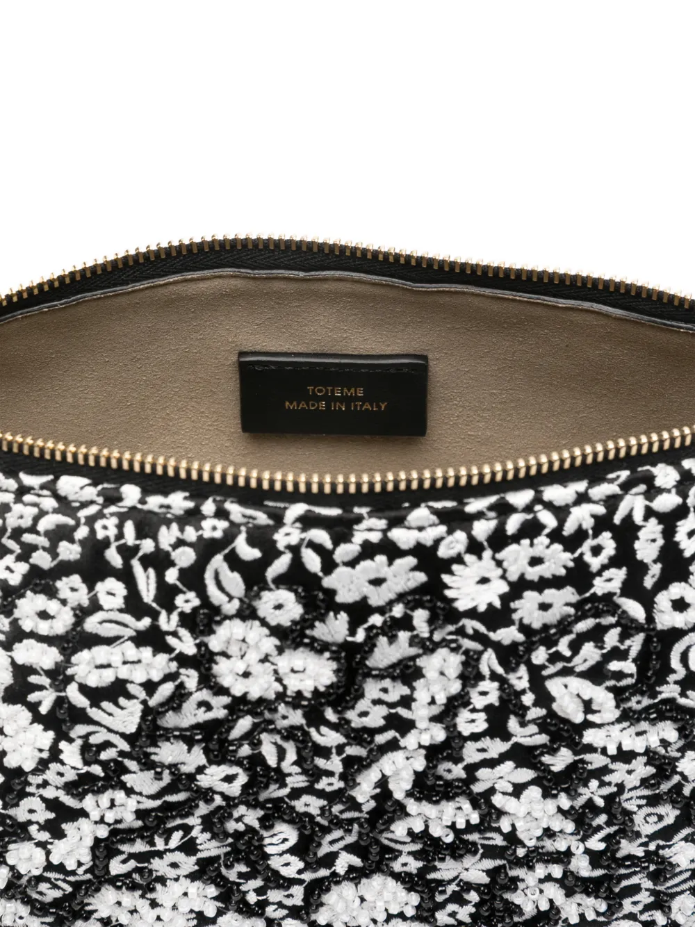 TOTEME Bevel schoudertas met bloemenprint Zwart
