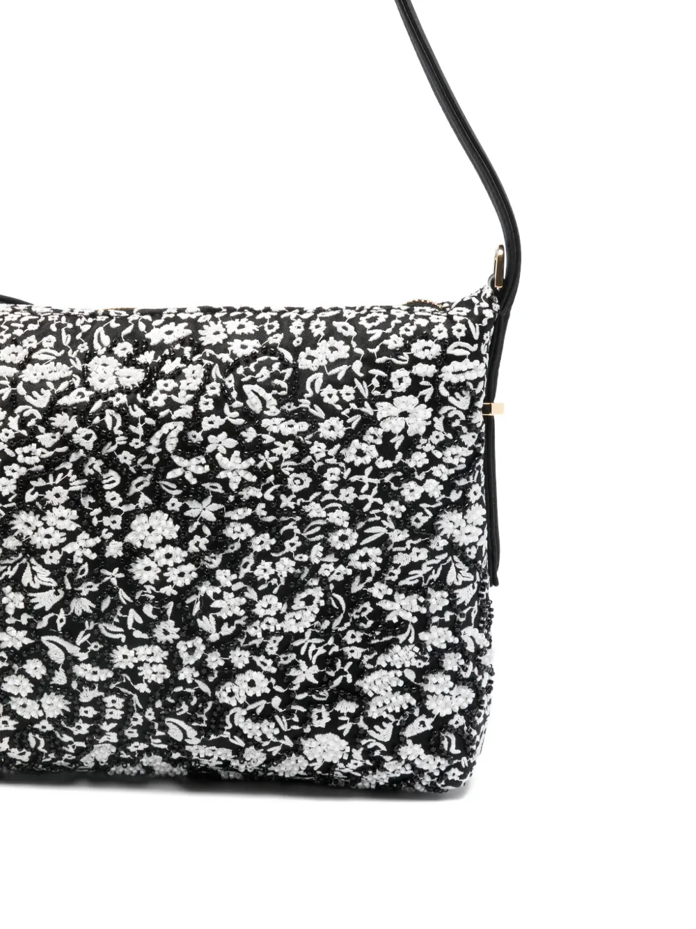TOTEME Bevel schoudertas met bloemenprint Zwart
