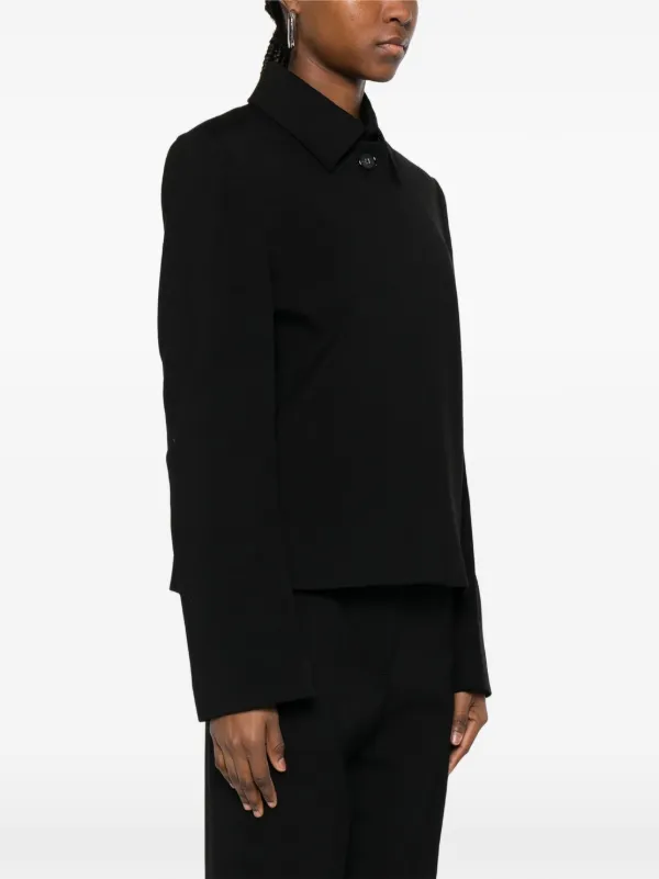 TOTEME Boxy Twill Jacket | Black | FARFETCH