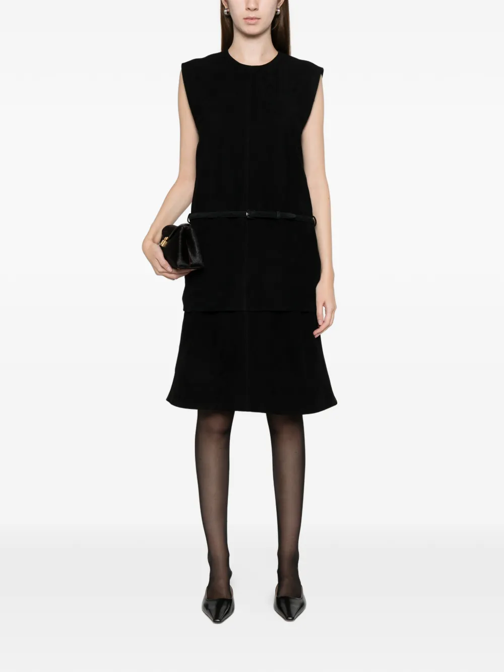 TOTEME suede mini skirt - Zwart