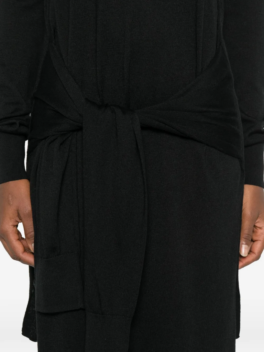 TOTEME Midi-jurk met dubbele mouwen en col Zwart