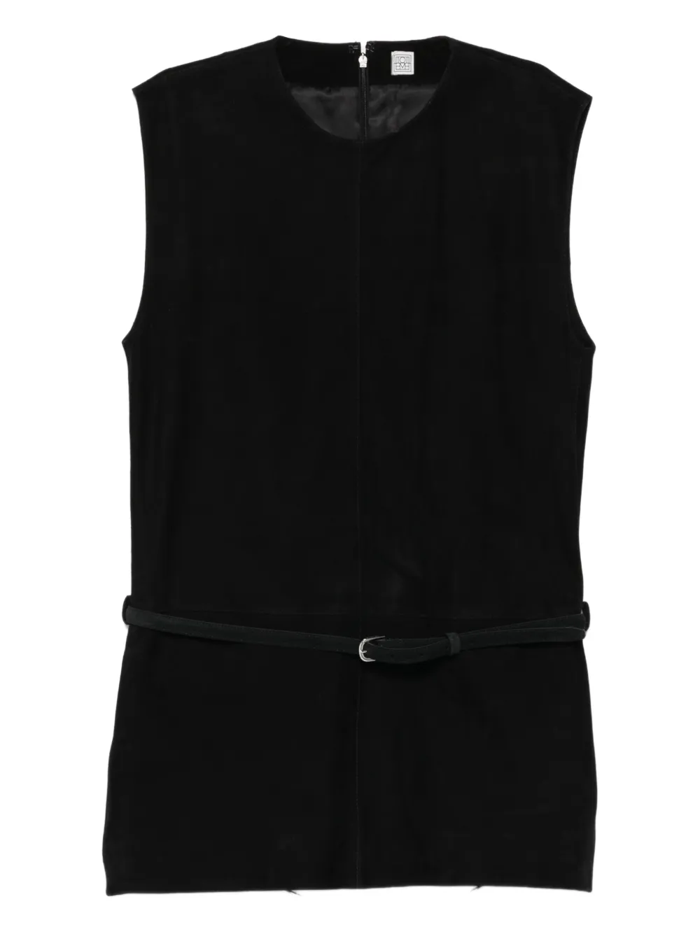 Totême Belted Suede Top In Black