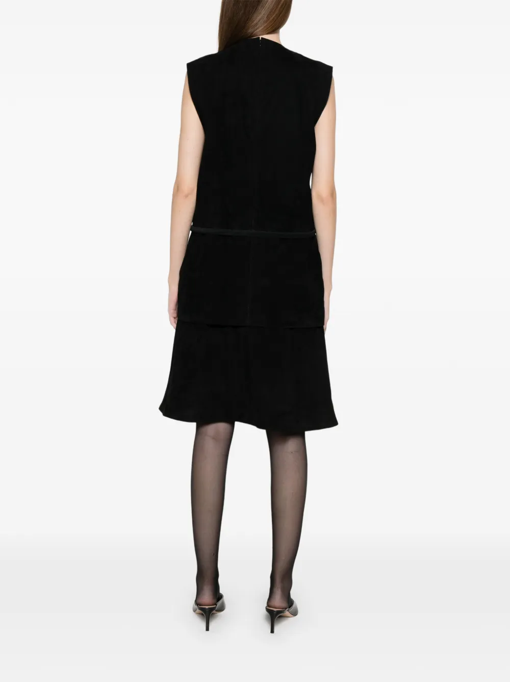 Totême Belted Suede Top In Black