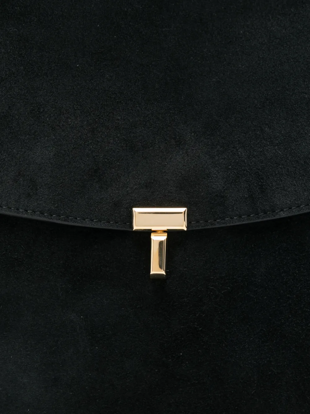 Totême T-lock Suede Sholder Bag In Black