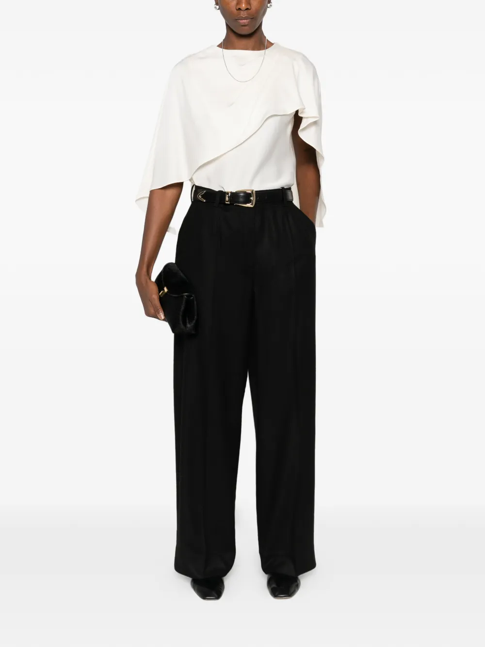 TOTEME Flanellen broek - Zwart