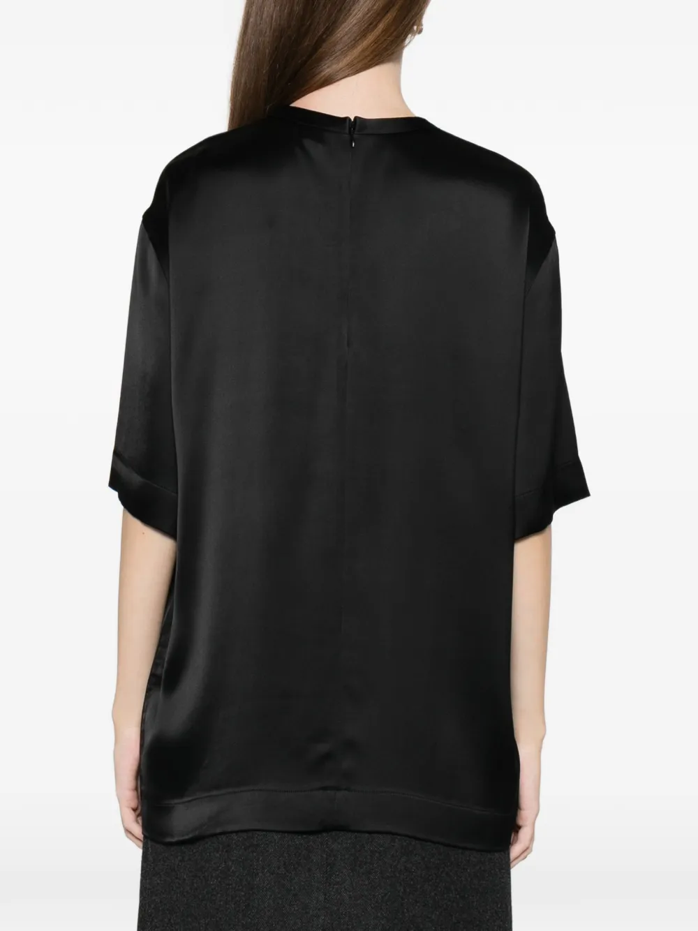 Totême Satin T-shirt In Black