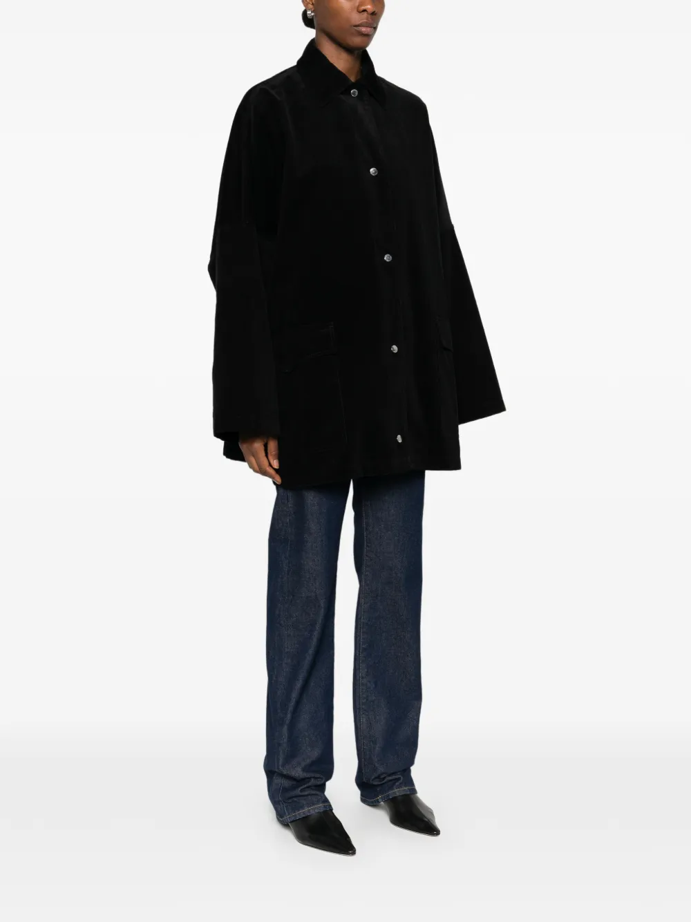  Toteme Pocket Overshirt Jacket - Black 