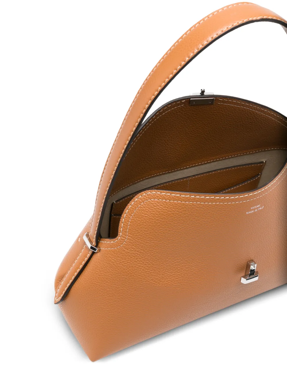 TOTEME T-Lock leren schoudertas Beige