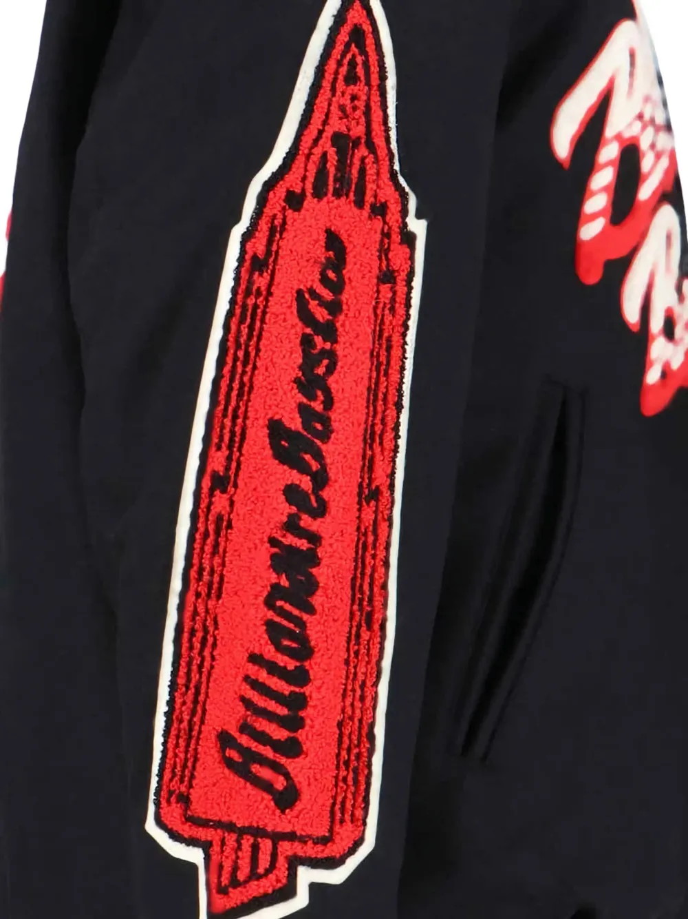 Billionaire Boys Club Script OG Varsity bomberjack met borduurwerk Zwart