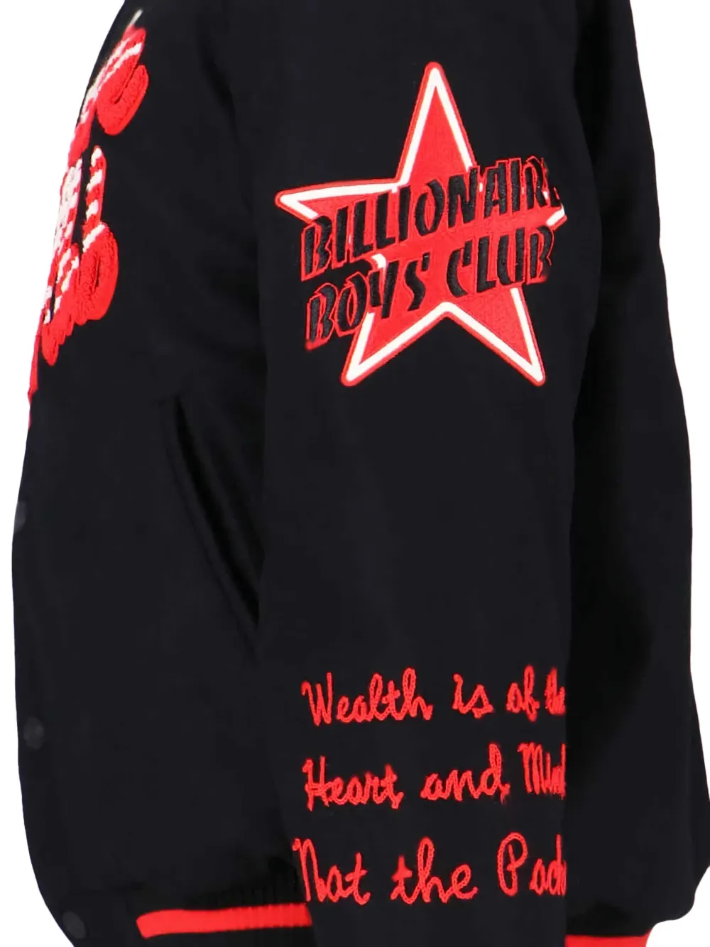 Billionaire Boys Club Script OG Varsity bomberjack met borduurwerk Zwart