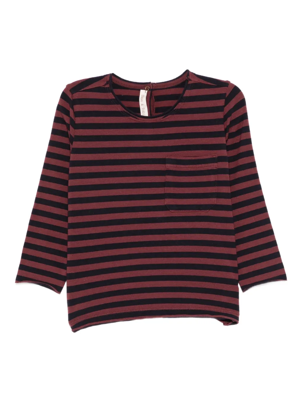 Zhoe & Tobiah striped-pattern chest-pocket top - Rosso