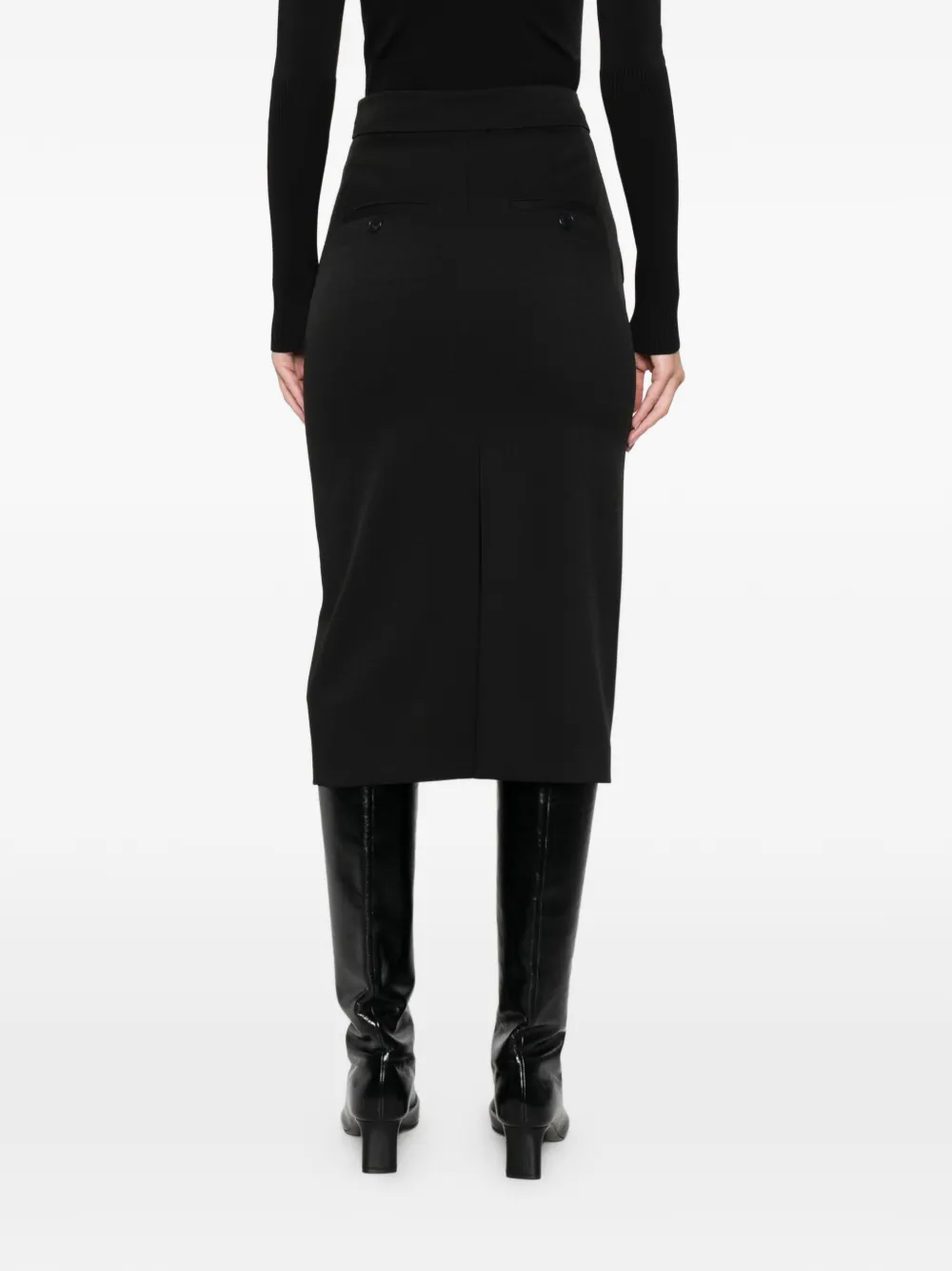 Cenere Slit Pencil Skirt In Black