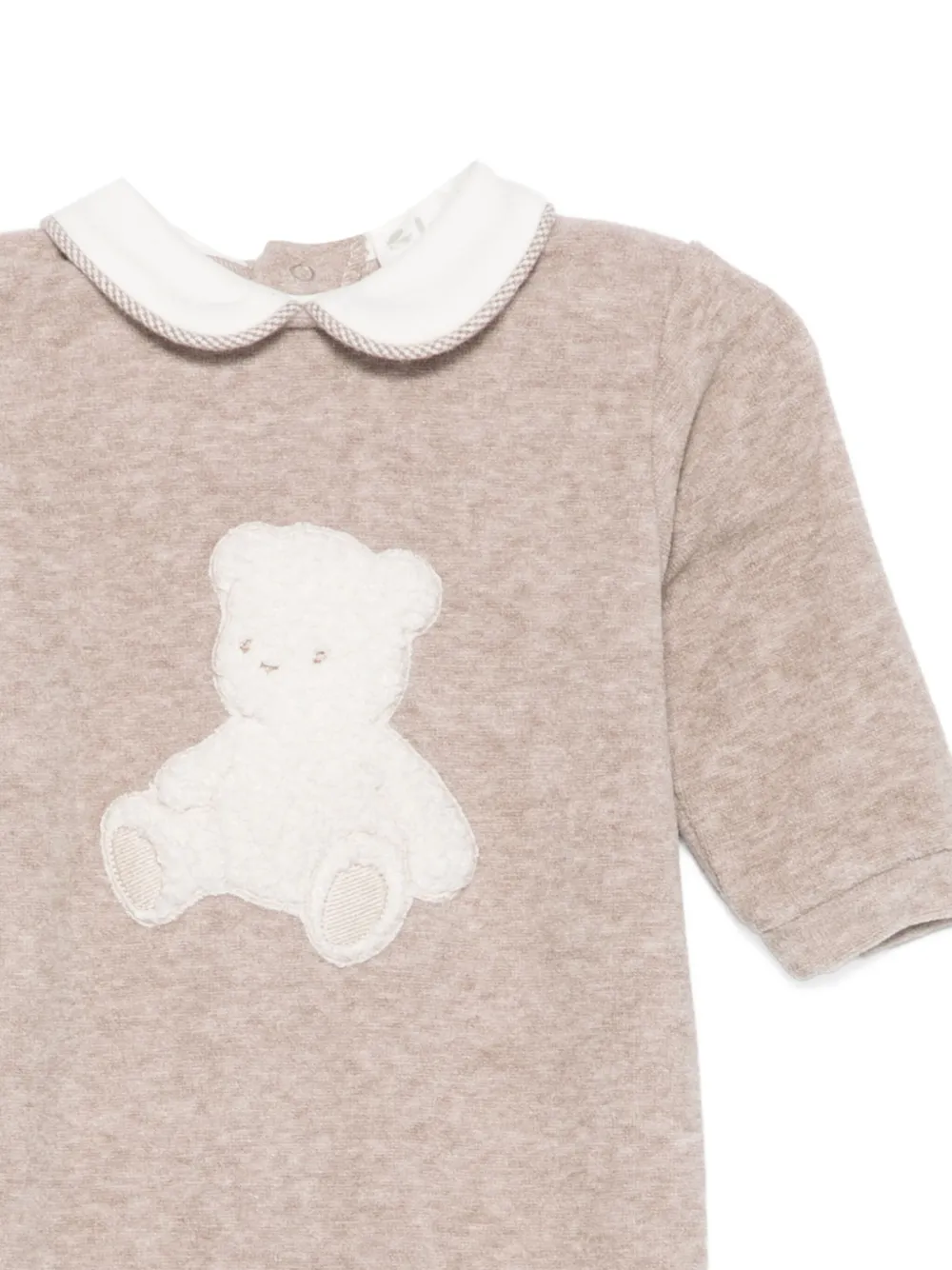 LALALU Pyjama met teddy-applicatie en kraag Beige
