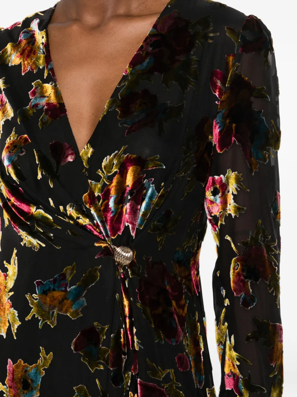 Rixo Kensley jurk verfraaid met bloemen Zwart