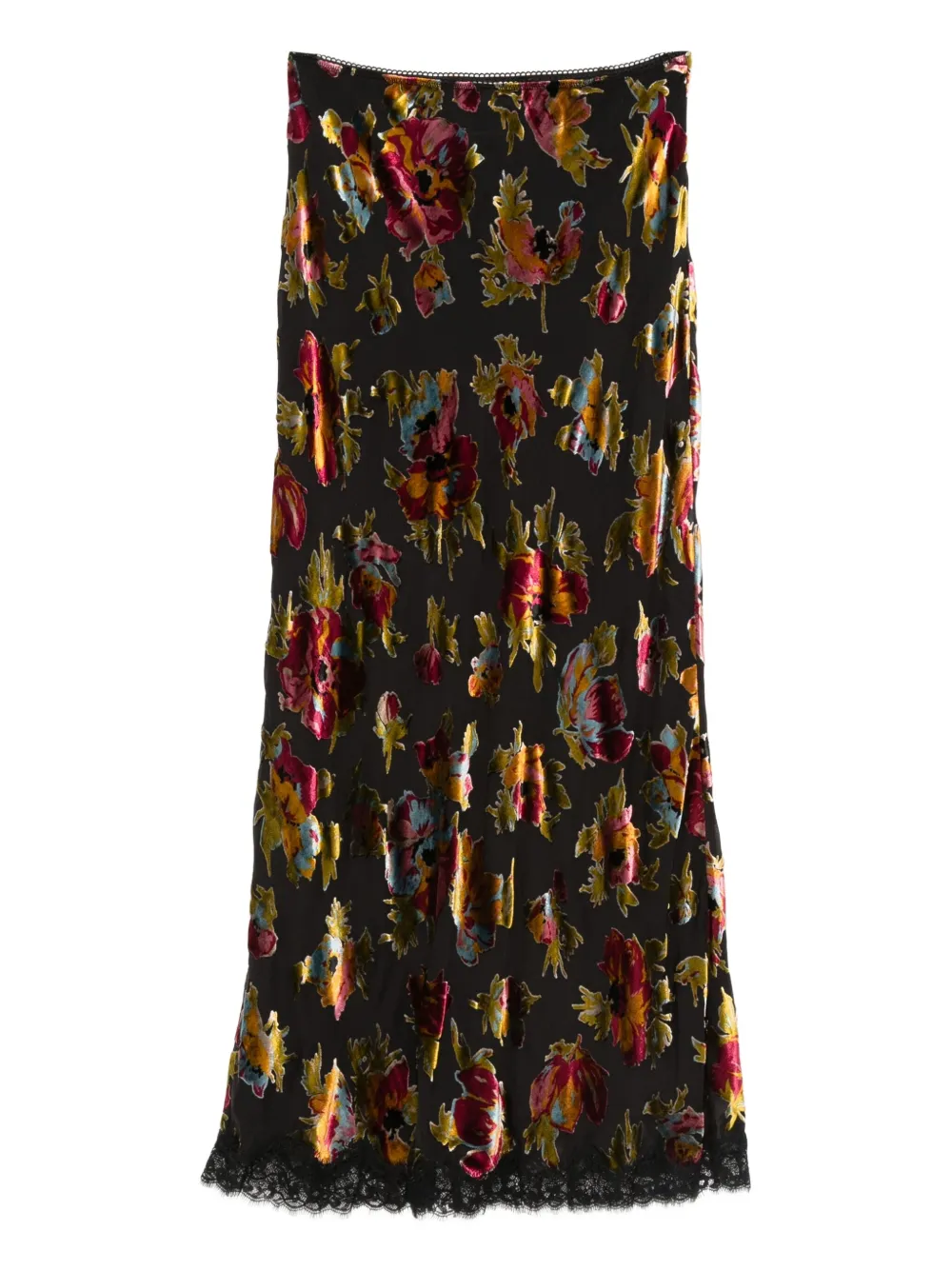 Rixo jupe Stassie à fleurs | noir | Image 1