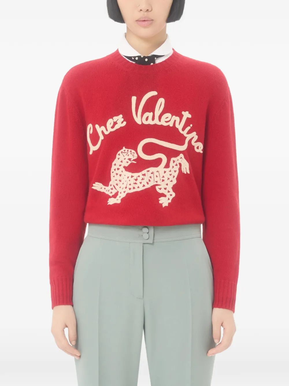  Valentino Garavani Embroidered Wool Jumper 