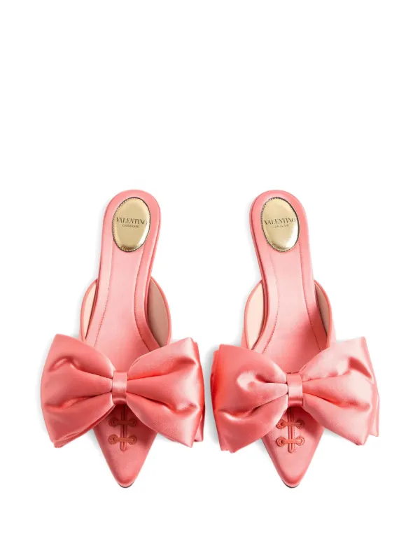 ヴァレンティノ　ビビッドピンク　ミュール Valentino Garavani ヨランダ サテンミュール | ピンク | FARFETCH JP