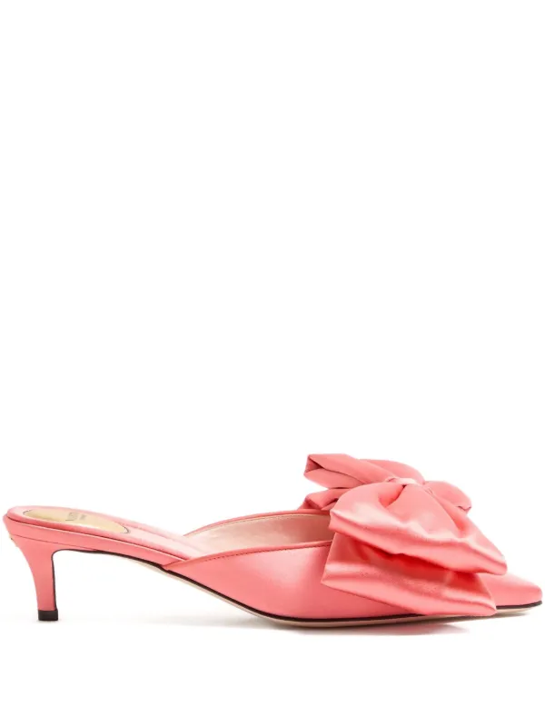 Valentino Garavani Yolande Satin Mules 45mm in Pink