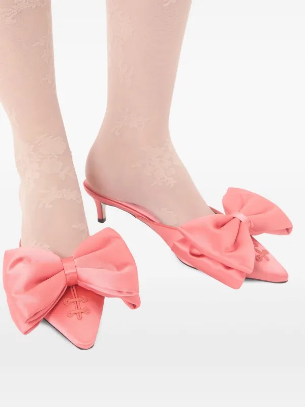 Valentino Garavani Yolande リボン ミュール | ピンク | FARFETCH JP