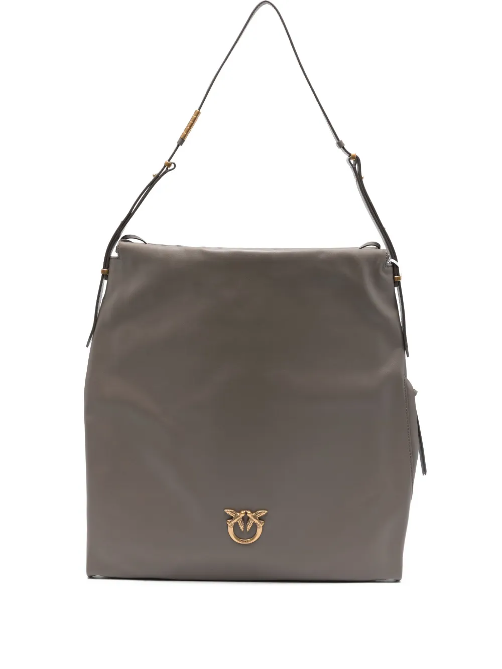 PINKO logo-plaque tote bag - Marrone