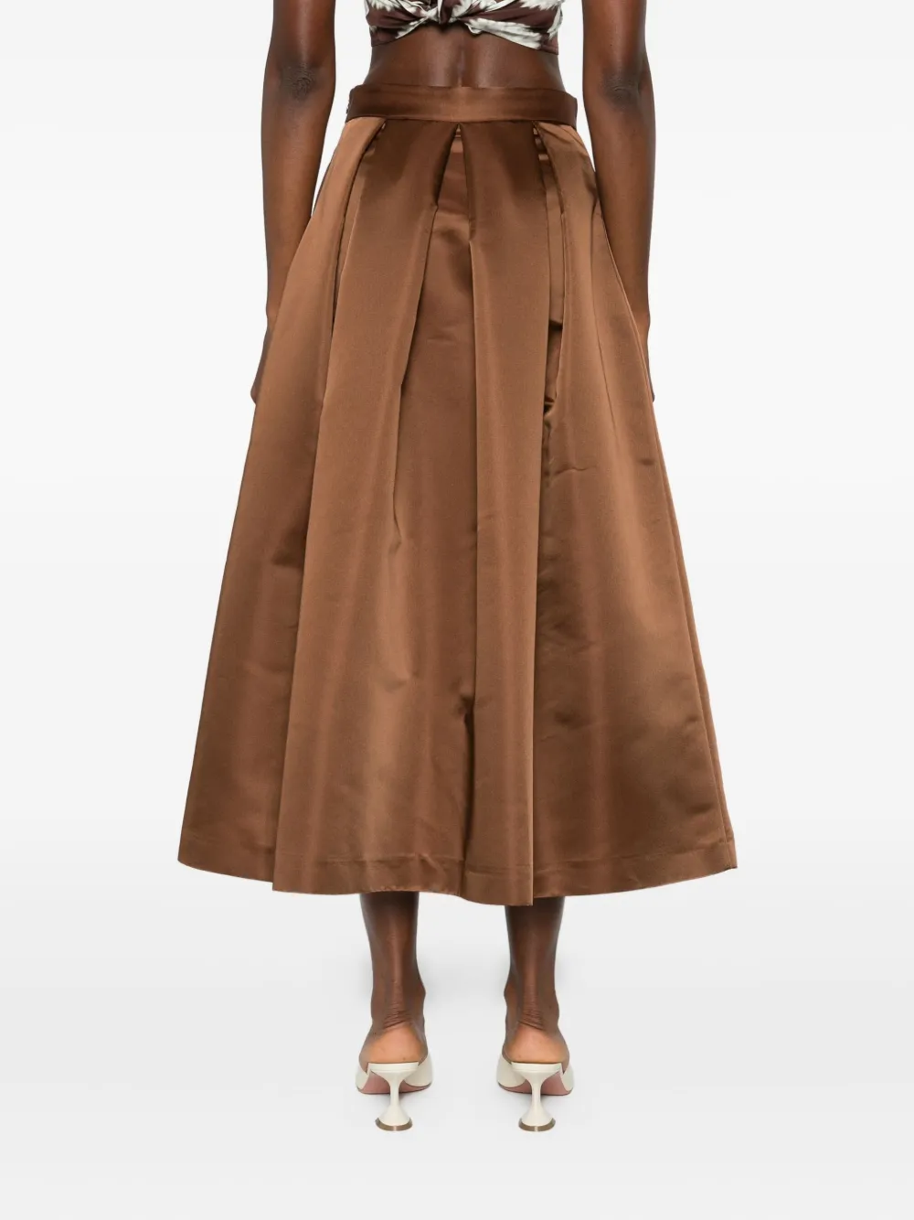 Lunatica Milano Luna 88 Duchesse midi-rok Bruin