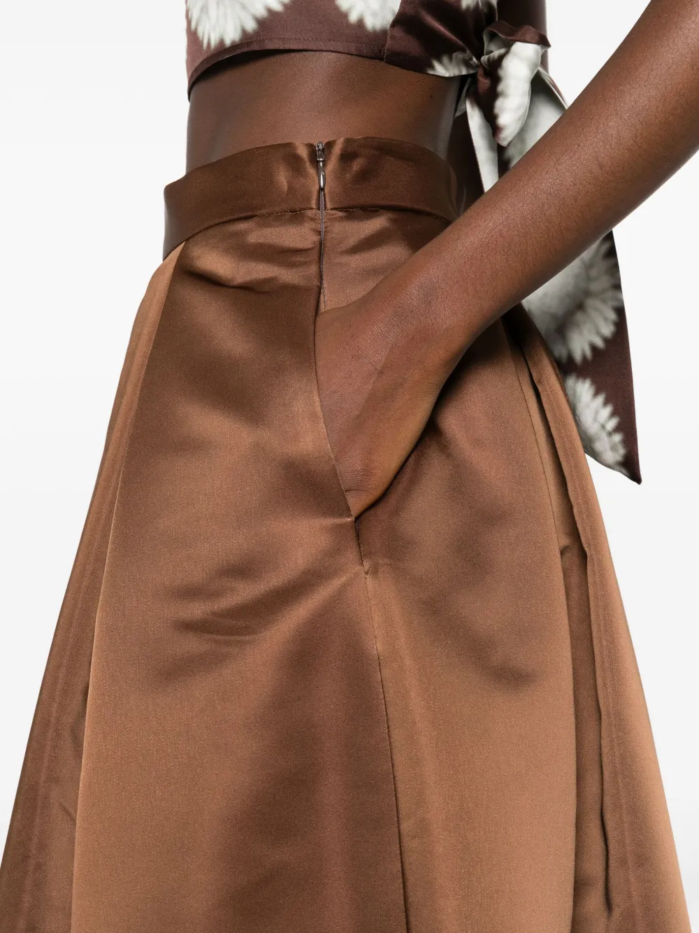 Lunatica Milano Luna 88 Duchesse midi-rok Bruin