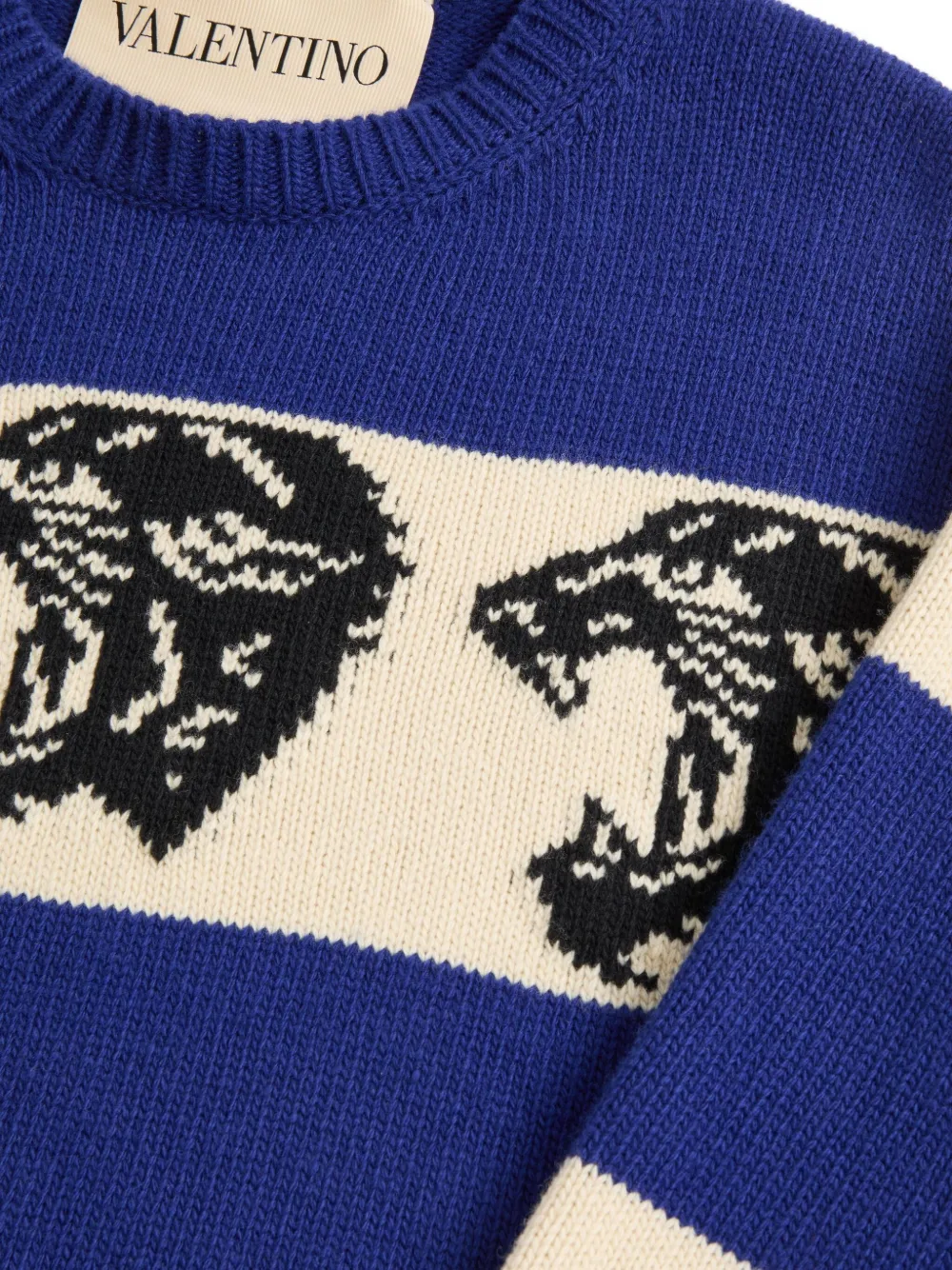 Valentino Garavani Gestreepte trui met jacquard Blauw