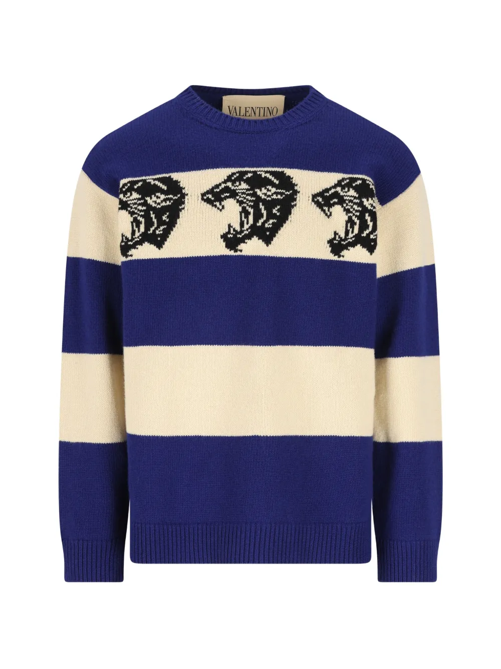 Valentino Garavani Gestreepte trui met jacquard Blauw