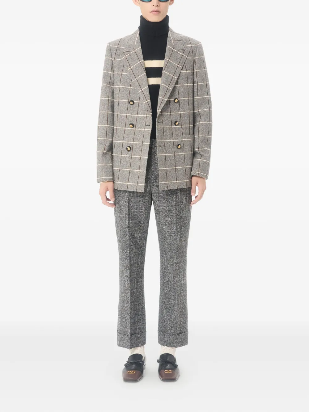Valentino Garavani Geruite blazer Grijs