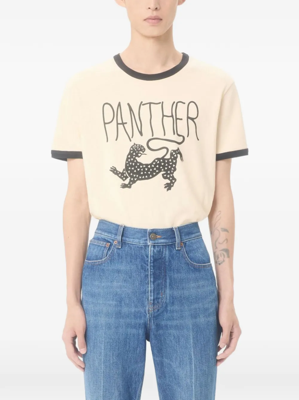 Valentino Garavani T-shirt met panterprint Beige