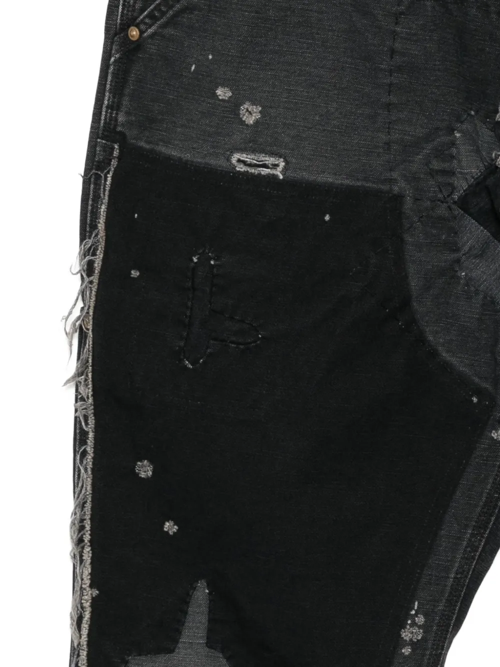SAINT MXXXXXX Bootcut jeans met patchwork Zwart