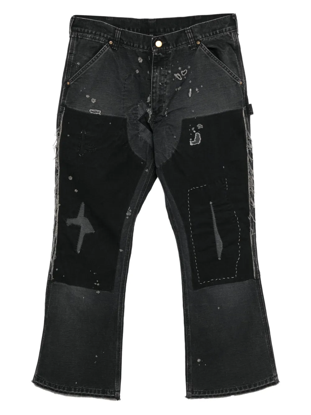 SAINT MXXXXXX patchwork bootcut jeans | Black | Image 1