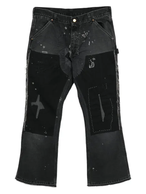 SAINT MXXXXXX patchwork bootcut jeans