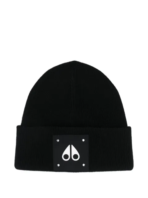Moose Knuckles logo plaque beanie