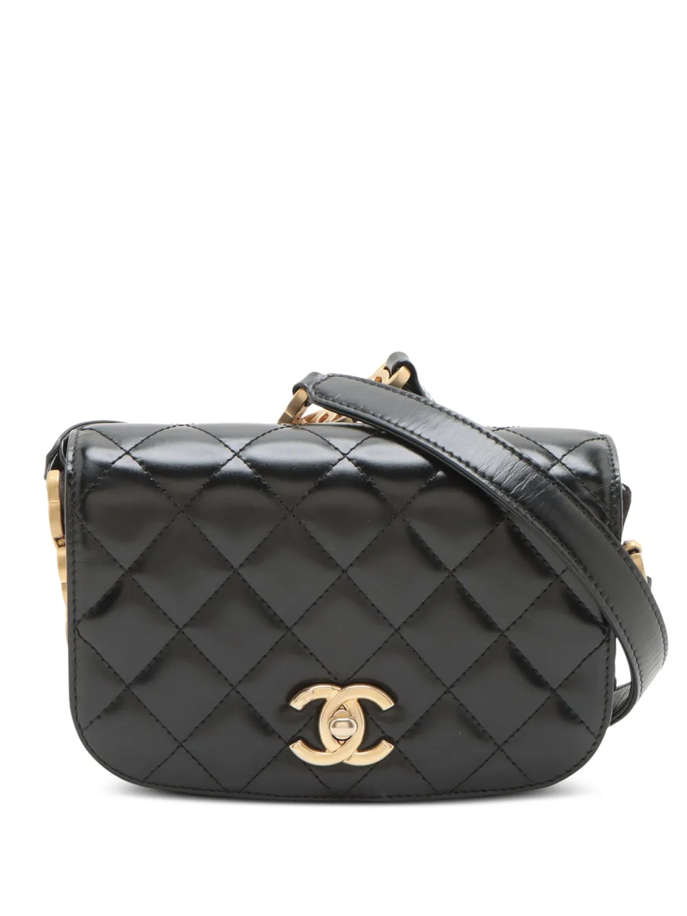 CHANEL Pre-Owned 2021-2025 ミニ シャイニーカーフスキン マイ スウィート ココマーク フラップ ショルダーバッグ CHANEL Pre-Owned 2021-2025 ミニ シャイニーカーフスキン マイ スウィート ココマーク フラップ ショルダーバッグ