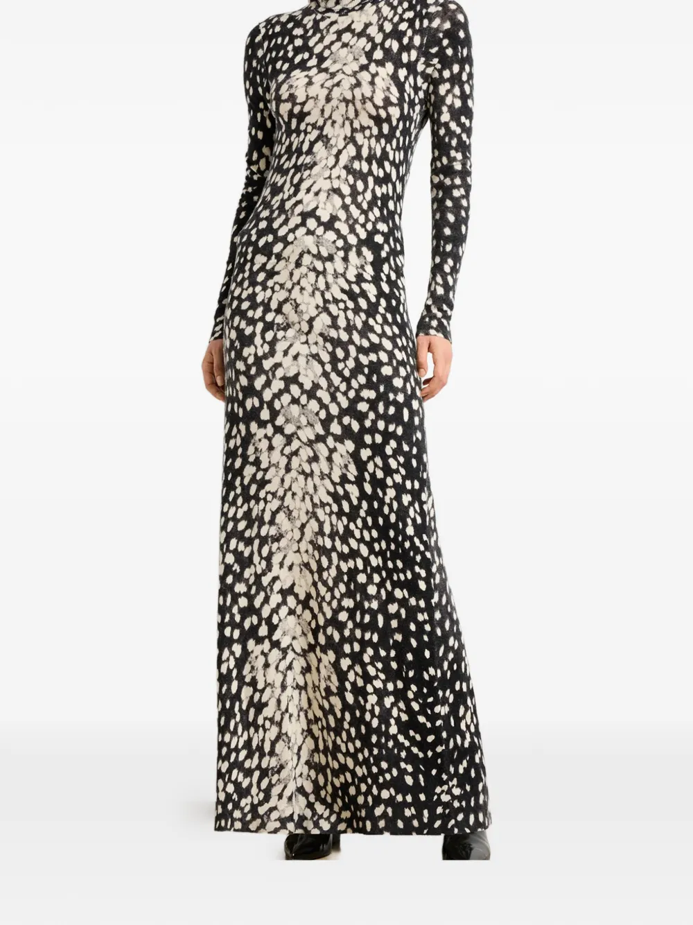 Brandon Maxwell Camille leopard-print dress - Zwart