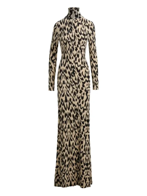 Brandon Maxwell Camille leopard-print dress