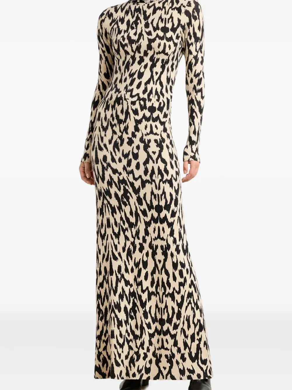 Brandon Maxwell Camille leopard-print dress - Beige