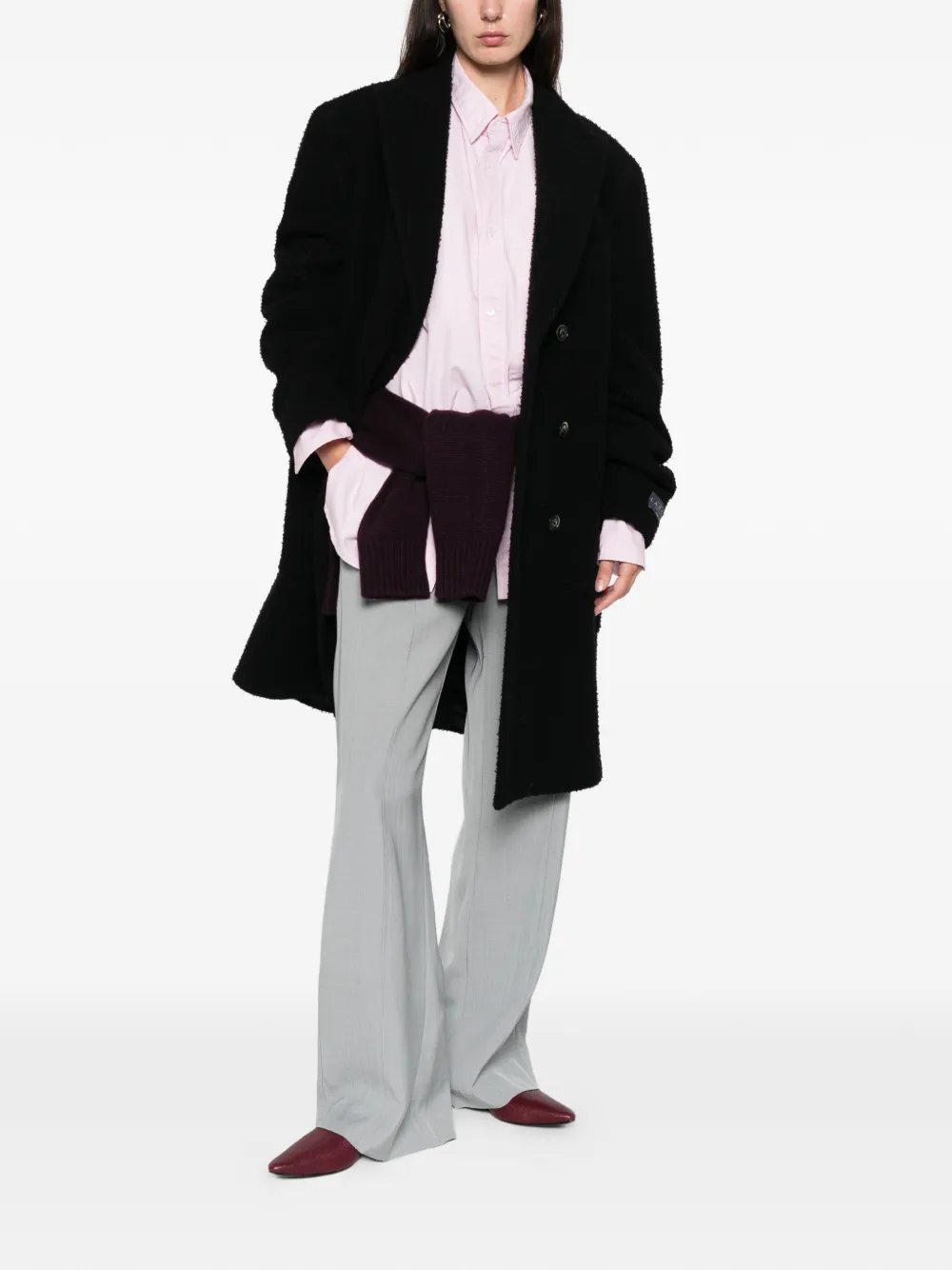 A.N.G.E.L.O. Vintage Cult 90's jas met dubbele rij knopen - Zwart