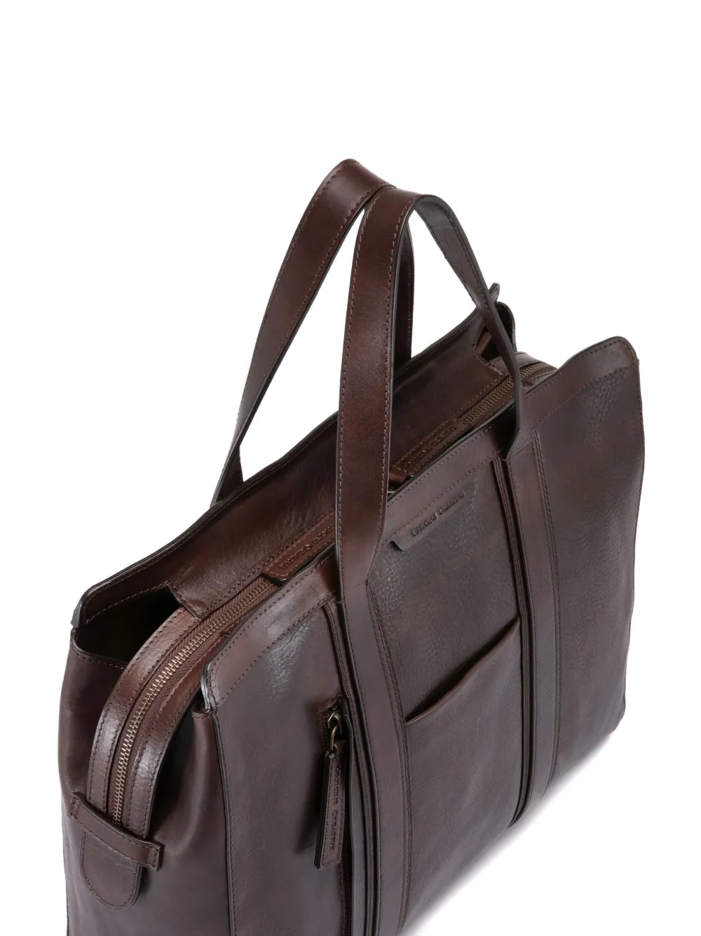 Officine Creative Rare 049 leather briefcase - Bruin