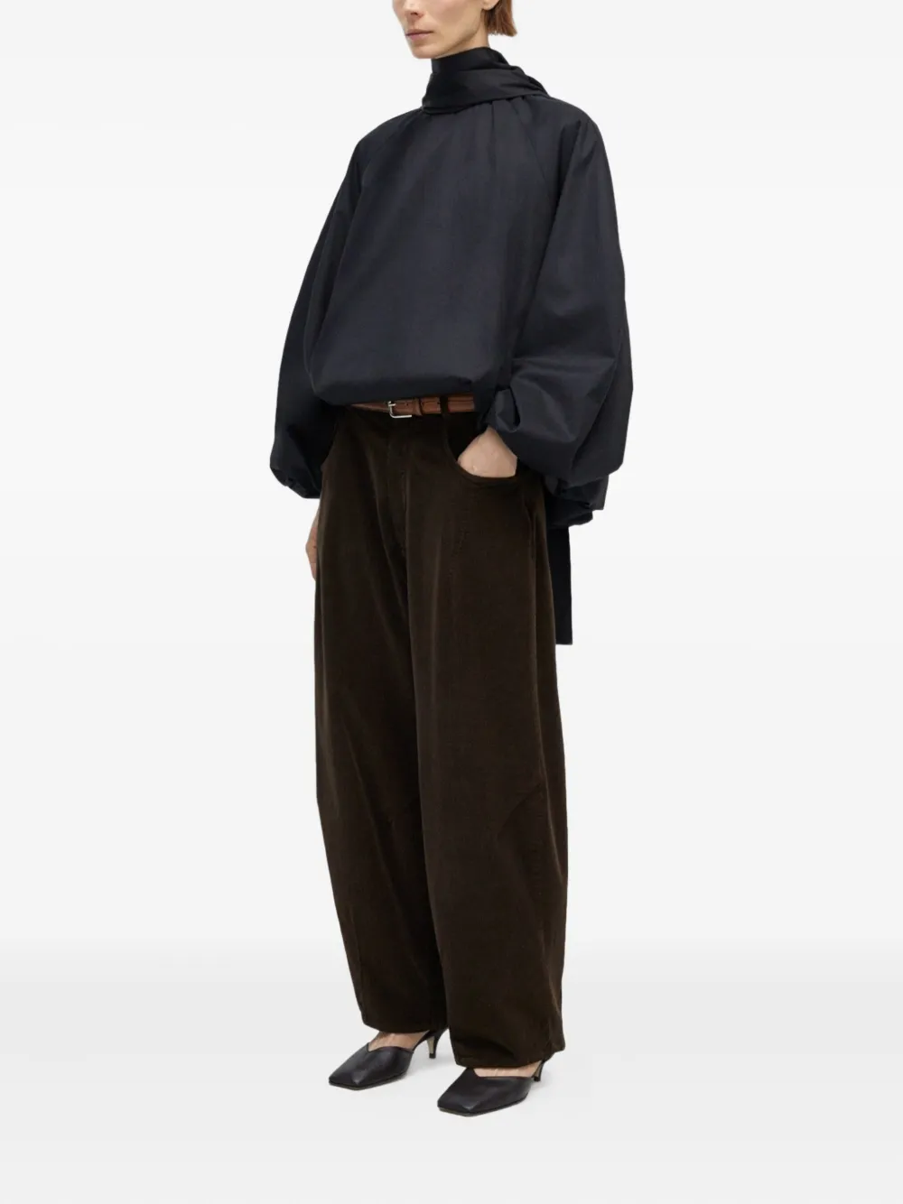Cordera Corduroy-effect Trousers In Brown